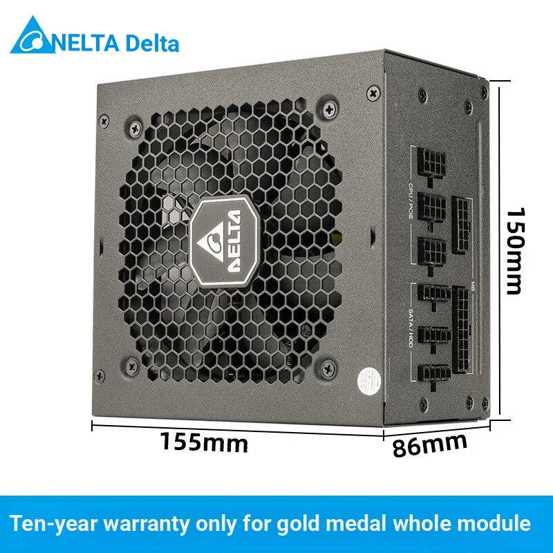 델타 등급 650W 전원 공급 장치 Mk650 금메달 풀 모드 데스크탑 컴퓨터 전원 공급 장치(더블 8핀/풀 전압/금메달 풀 모드/싱글 채널 12V)