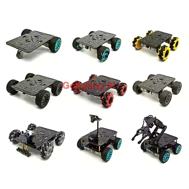 3WD 4WD 로봇 자동차 섀시, TT 520 또는 370 모터, 메카넘 휠 포함, 아두이노 라즈베리 파이 프로그래밍 가능 로봇 자동차 프로젝트 DIY 키트