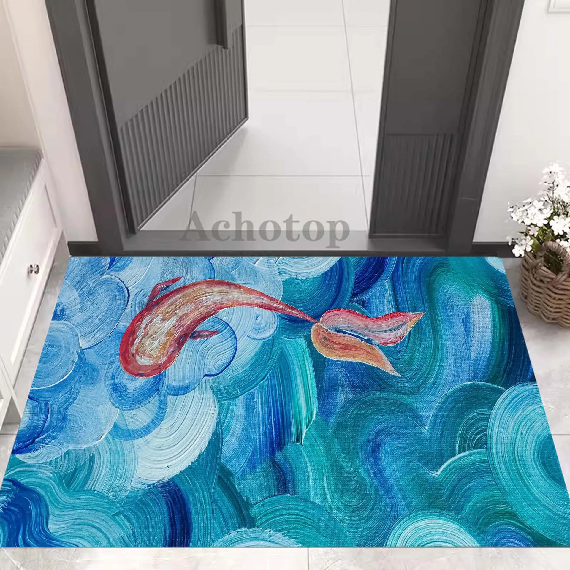 

Diatom Door Mat Fish Carpet for Living Room Rug Bed Room Floor Anti-slip Home Decor Rugs Anti-slip Rug Entry Door Door Mats