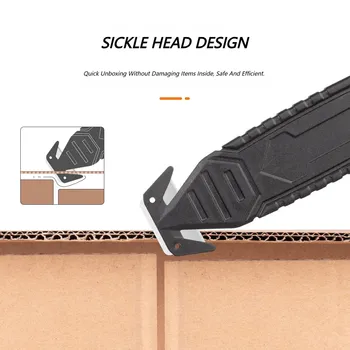 Apribottiglie Portatile, Taglierino Multifunzione di Sicurezza con Manico Nero, Coltello Utilitario Protettivo per Uso Quotidiano