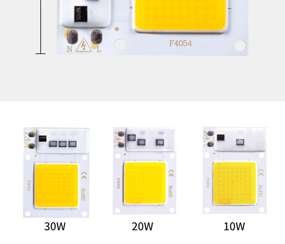 Description Picture 5 of itemLED Chip 10W 20W 30W AC 220V COB Chip Smart IC No Need Driver LED Bulb LED Lamp Beads Flood Light Spotlight Diy Lighting F4054