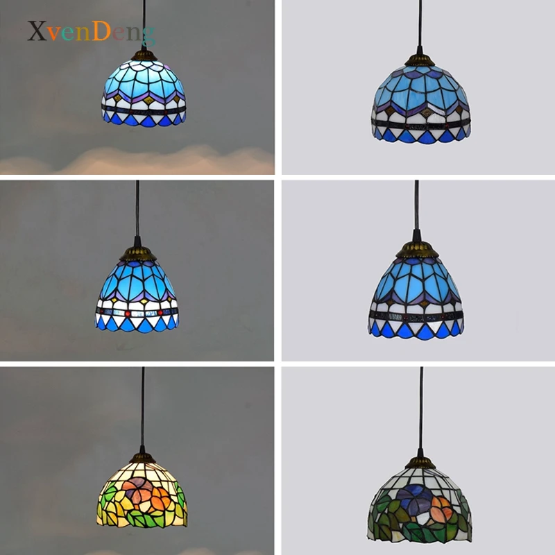 ティファニー-ステンドグラス製の吊り下げランプ,キッチン,リビング