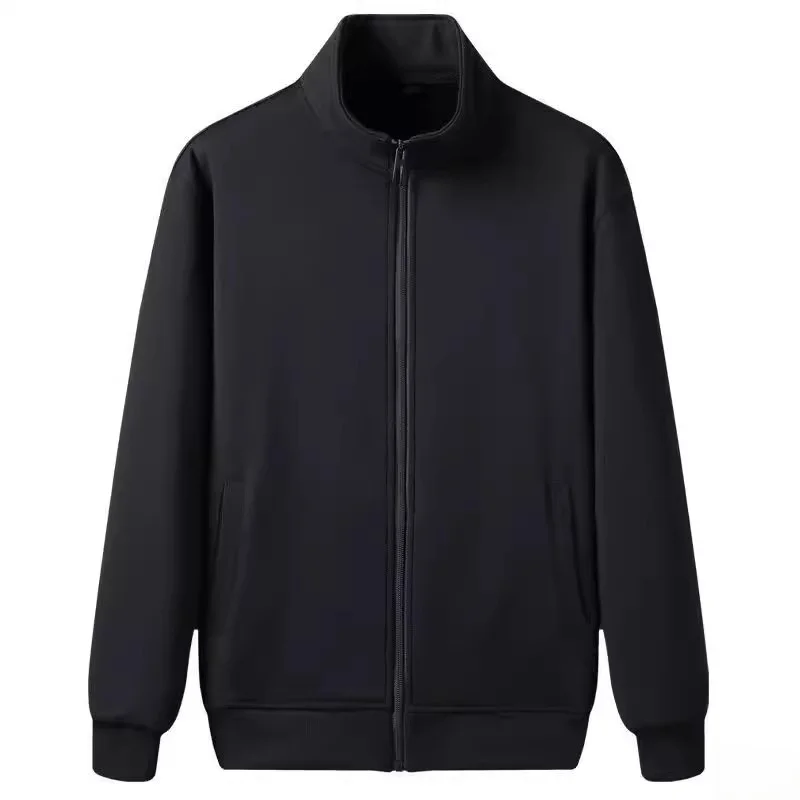 New 2025 American Sle Casual Hoodie Men's Spring Autumn Outdoor Loose Sports No Hat Top Zipper Closure Long Sve Pure Color