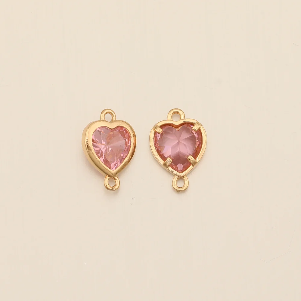 Cordial Design 10*14MM 100Pcs Jewelry Findings & Components/Rhinestone Connectors/CZ Charms/Heart Shape/Hand Made/DIY Making - cordial