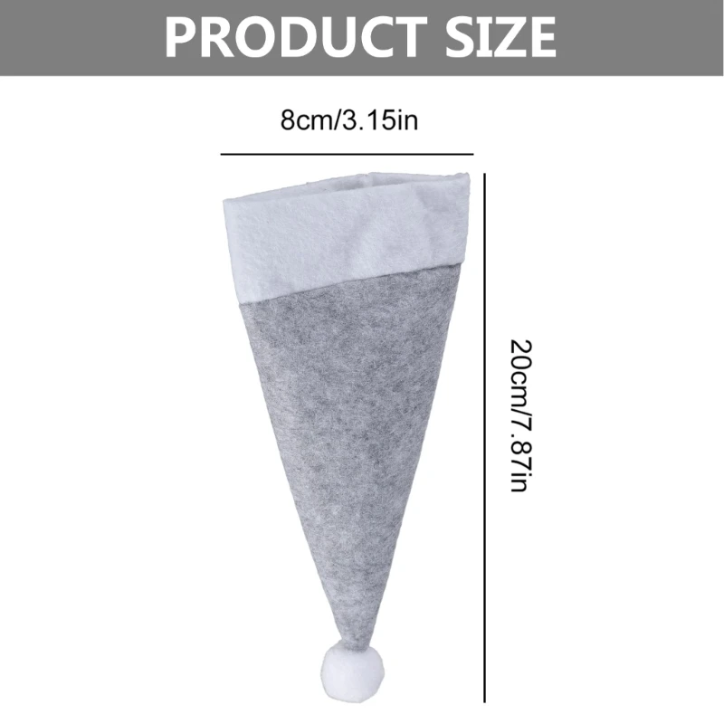 Set Of 10 Gray Christmas Hats for Holiday Decoration Elegant Tableware Holders F1FB