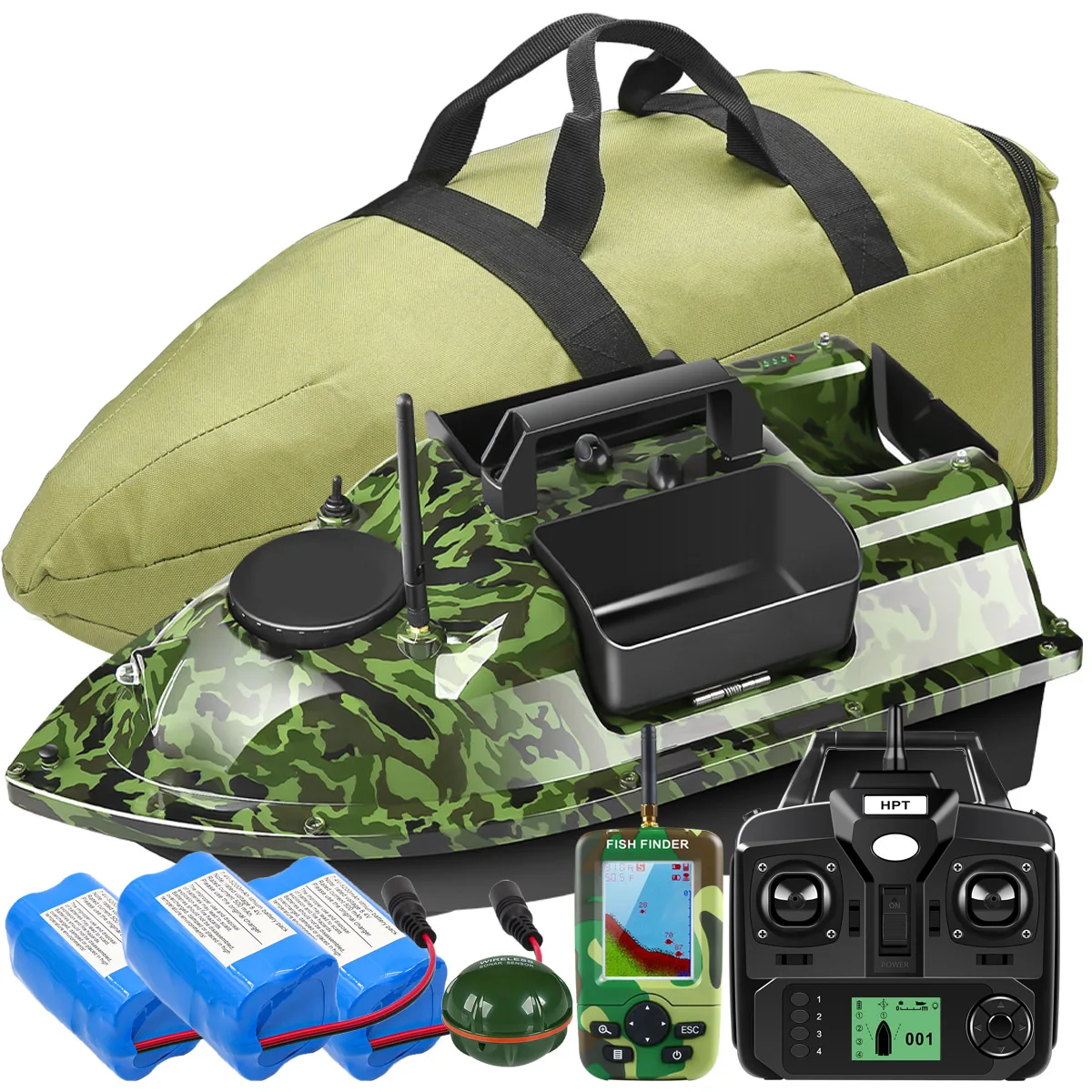 Kavolet Barca Da Pesca Telecomandata Con GPS E Ritorno Automatico, 500m, Triplo Contenitore, Batteria 5200mAh