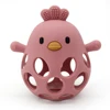 1PC Baby Silicone Teether Toys Cartoon Chick Shape Baby Toys Hollow Out Baby Care Equipment Chewing Training Baby Products 6