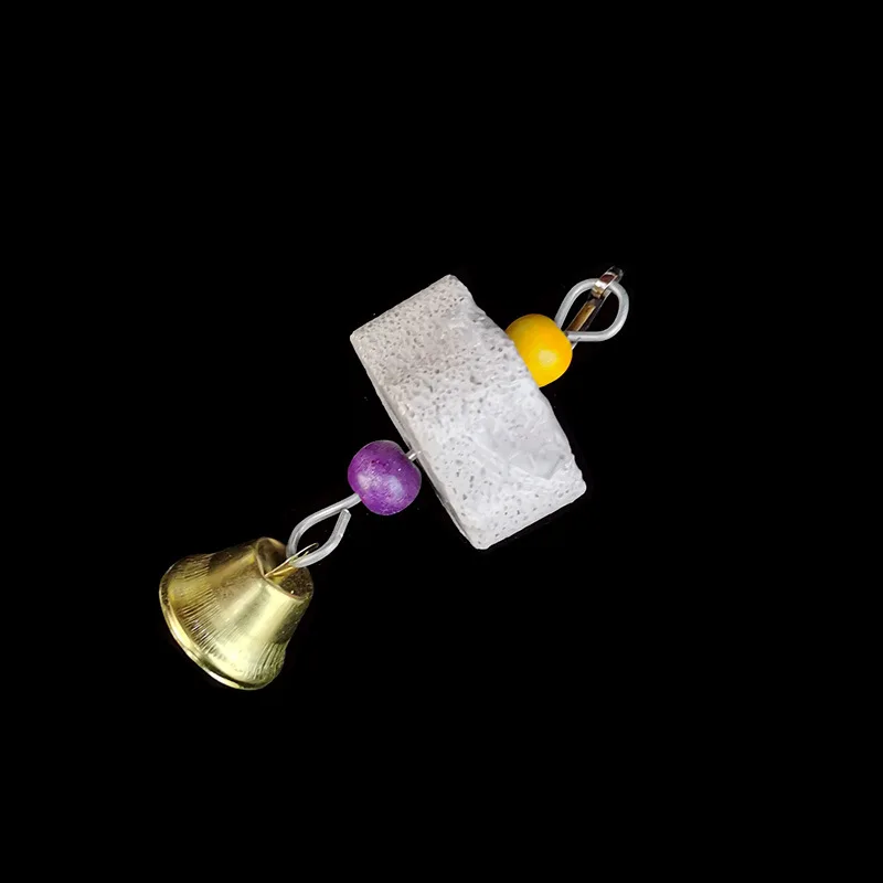 Stone Mineral Pet Supplies Bird Cage Toy Grinding Stone Flower Shape Hang Style Parakeet Toy For Parrot