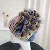 2023 Fur Winter Hat for Women 100% Real Rex Rabbit Fox Fur Hat Rex Rabbit Fur Caps Lady Winter Warm Headwear Women's Fur Hats 2