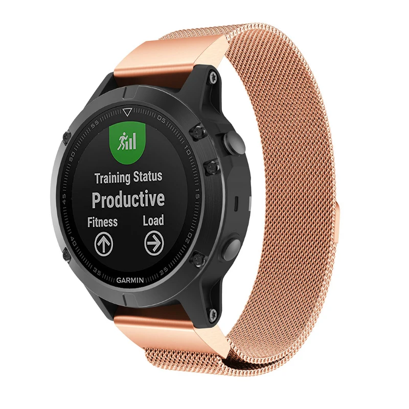 

2024 Fashion 26 22 20mm Metal mesh band for Garmin Fenix 6S 6X 6 Pro Fenix 5X 5 5S 3HR Milanese Strap Quick Release Bracelet