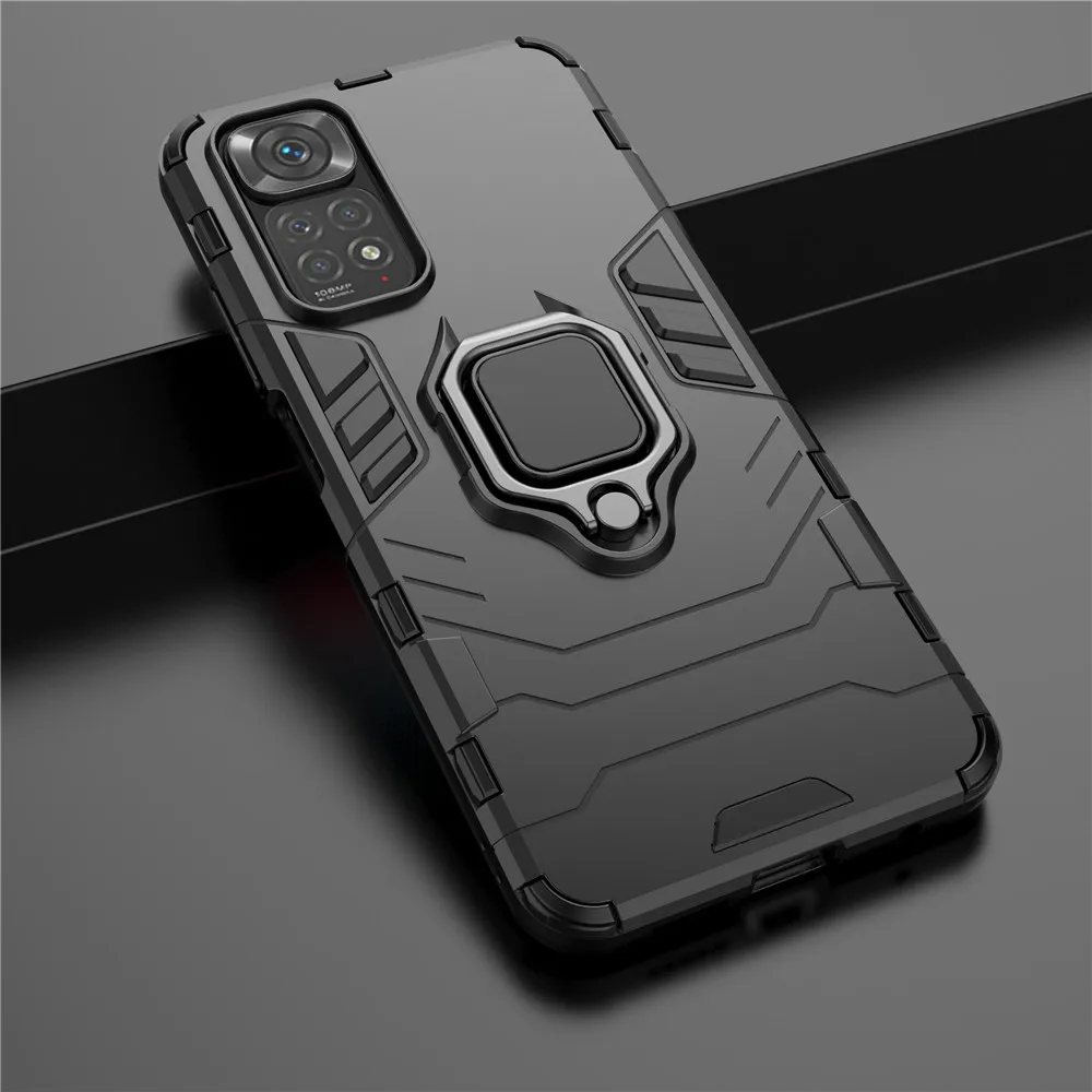 Redmi Note 11 Custodia Versione Globale Per Xiaomi Redmi Note 11 11Pro 5G 11S Armatura Anello Copertura Supporto Auto Per Xiomi Red Mi Note11 4G