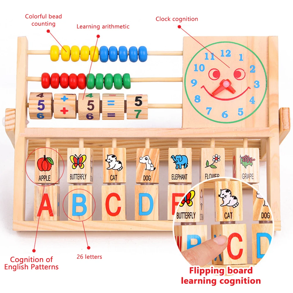 Wooden Math Toys For Kids Multi-functional Abacus Early Educational Toys Teaching Aids For Children Gift