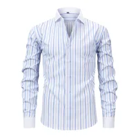 Chemise à col Windsor pour homme, best-seller, manches longues, extensible, sans repassage et anti-plis. Convient pour les occasions décontractées 3