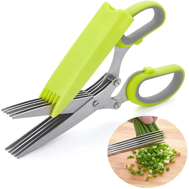 Multilayer Scissors Multipurpose Onion Cutting Knife Herb Seaweed