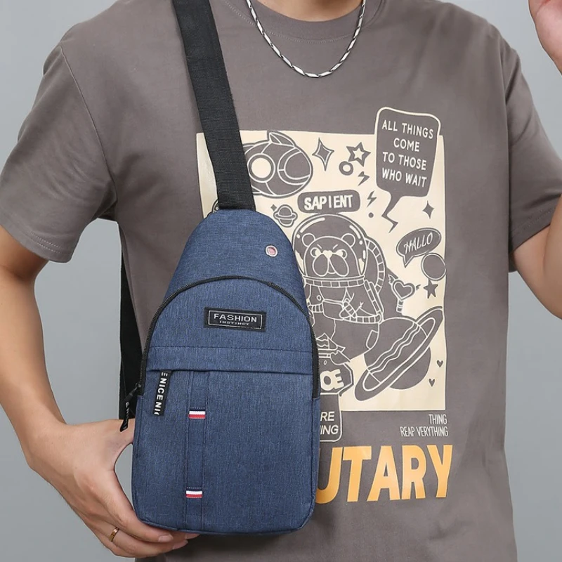 Men's Large-Capacity Crossbody Backpack with Ergonomic Strap, Zippered Compartments,Heavy-Duty Chest Sling Bag for Travel