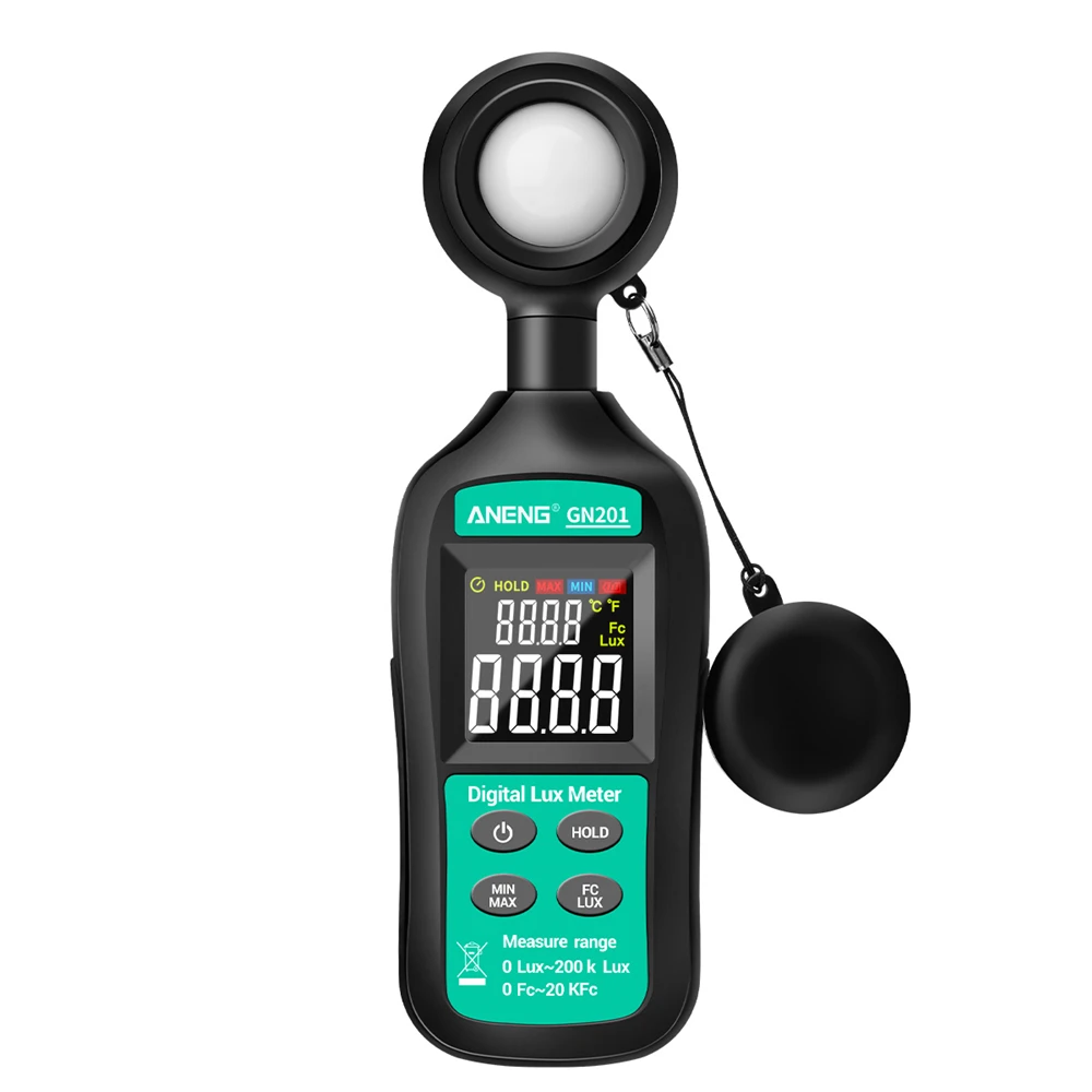 ANENG GN201 Luxmeter Digital Light Meter 200K Lux Meter Photometer UV UV Radiometer Handheld Illuminometer Photometer