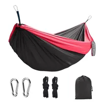 Outdoor Single Camping Hammock, Color Nylon Parachute Fabric, High Strength Portable Hanging Bed 2