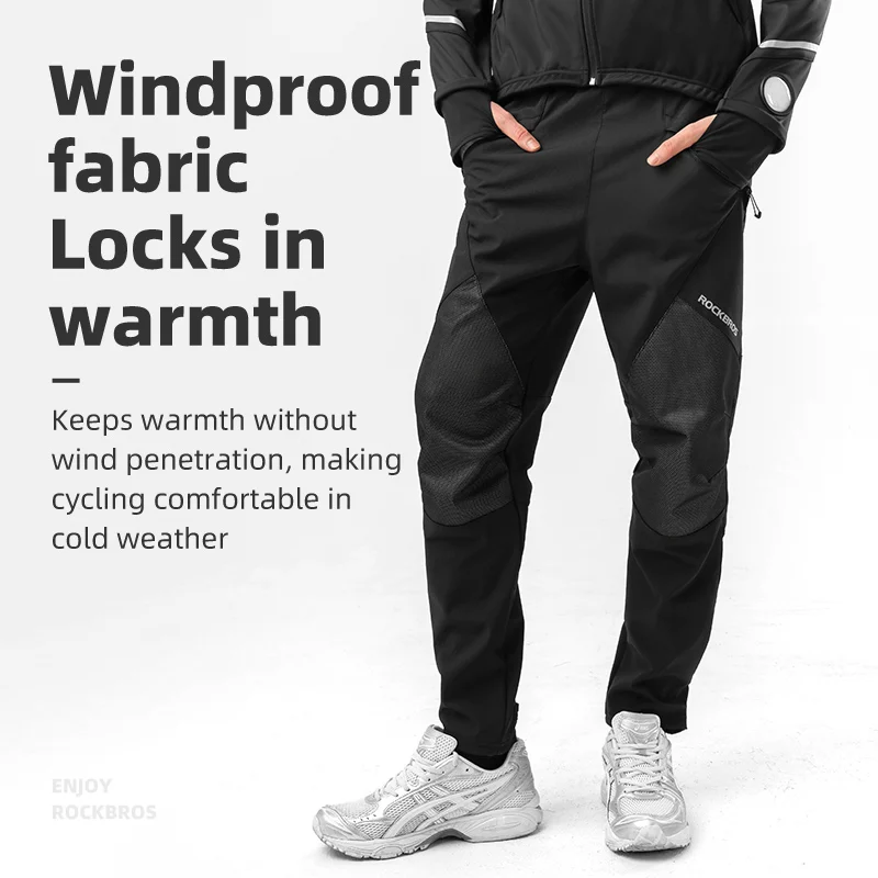 Cycling Bib Pants Winter Bicycle Pants Windproof Keep Warmer Reflective Unisex Sports MTB Road