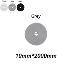 Self - Attaching Hook & Loop Cable Tie Roll - Reusable Nylon Straps for Versatile Wire Management (Grey)