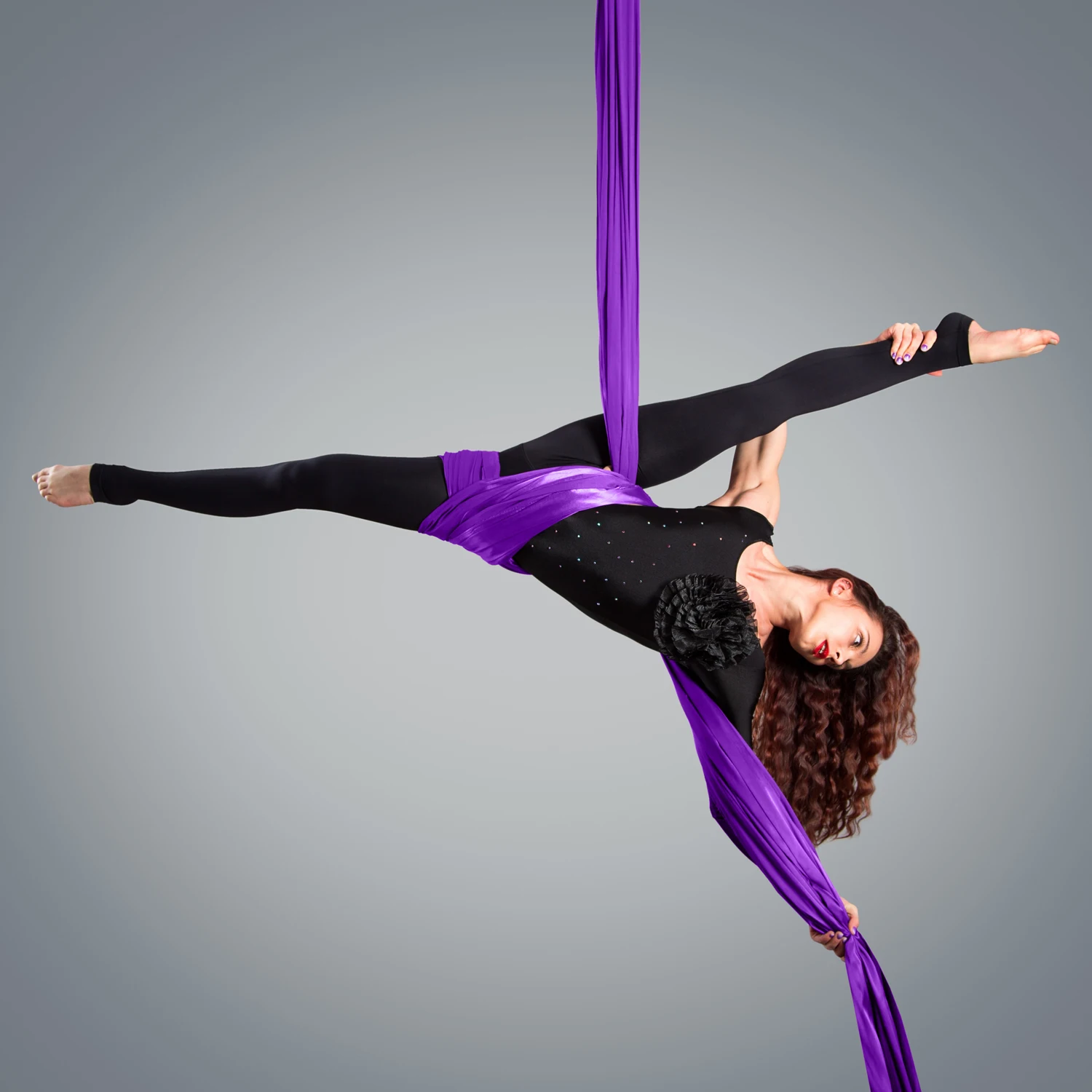 11 Yards Aerial Silks Kit Aerial Swing for Acrobatic Flying Yoga Durable Silks Hardware Swivel All Levels