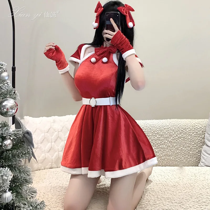 

Fairy Christmas costume female Halloween anchorwoman dress maid cos uniform suit stage costume S6