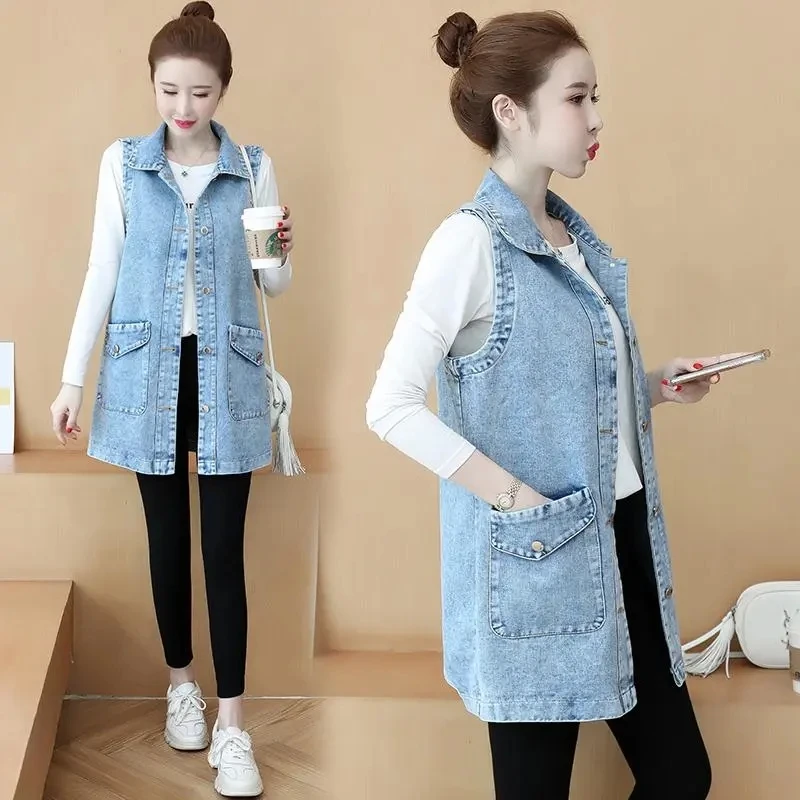 2022 Summer Women Vest Button New 4XL Jacket Coat Women's Sleeveless