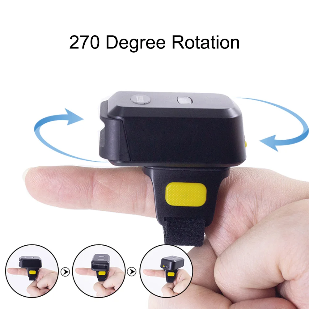 2D Barcode Scanner Portable Finger Handheld Wearable Ring 1D 2D Bar Code Reader BT+2.4G Wireless for Windows PC Computer 11