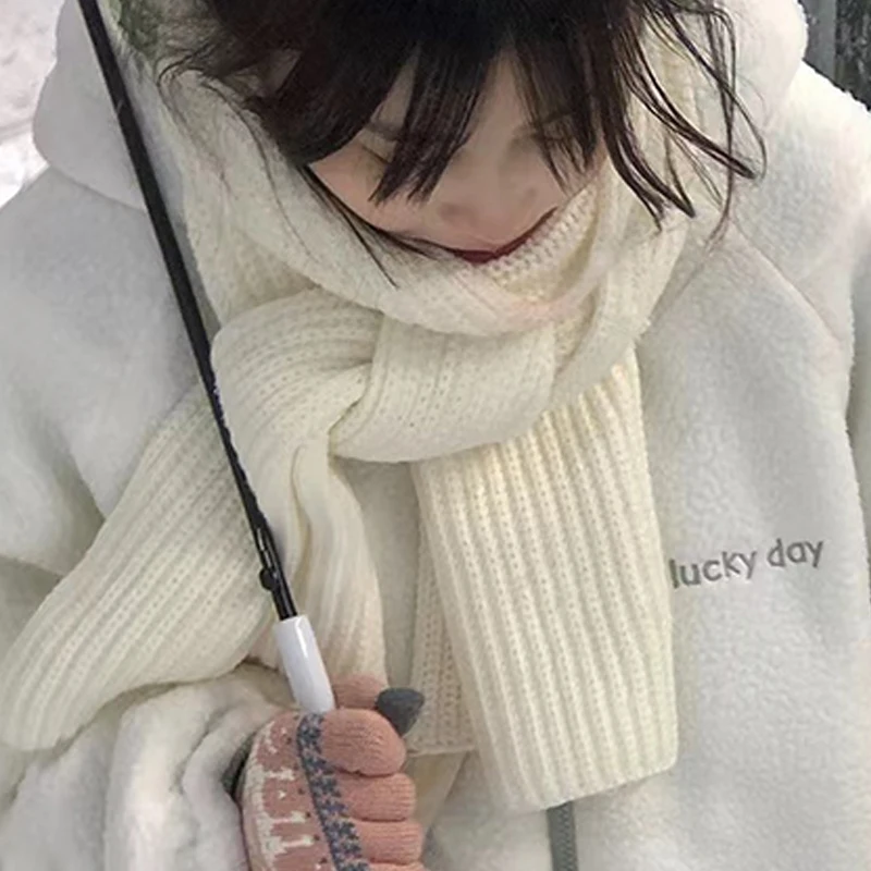 Milk White Scarf New Women's Winter Korean Version Versatile Warm Scarf 3