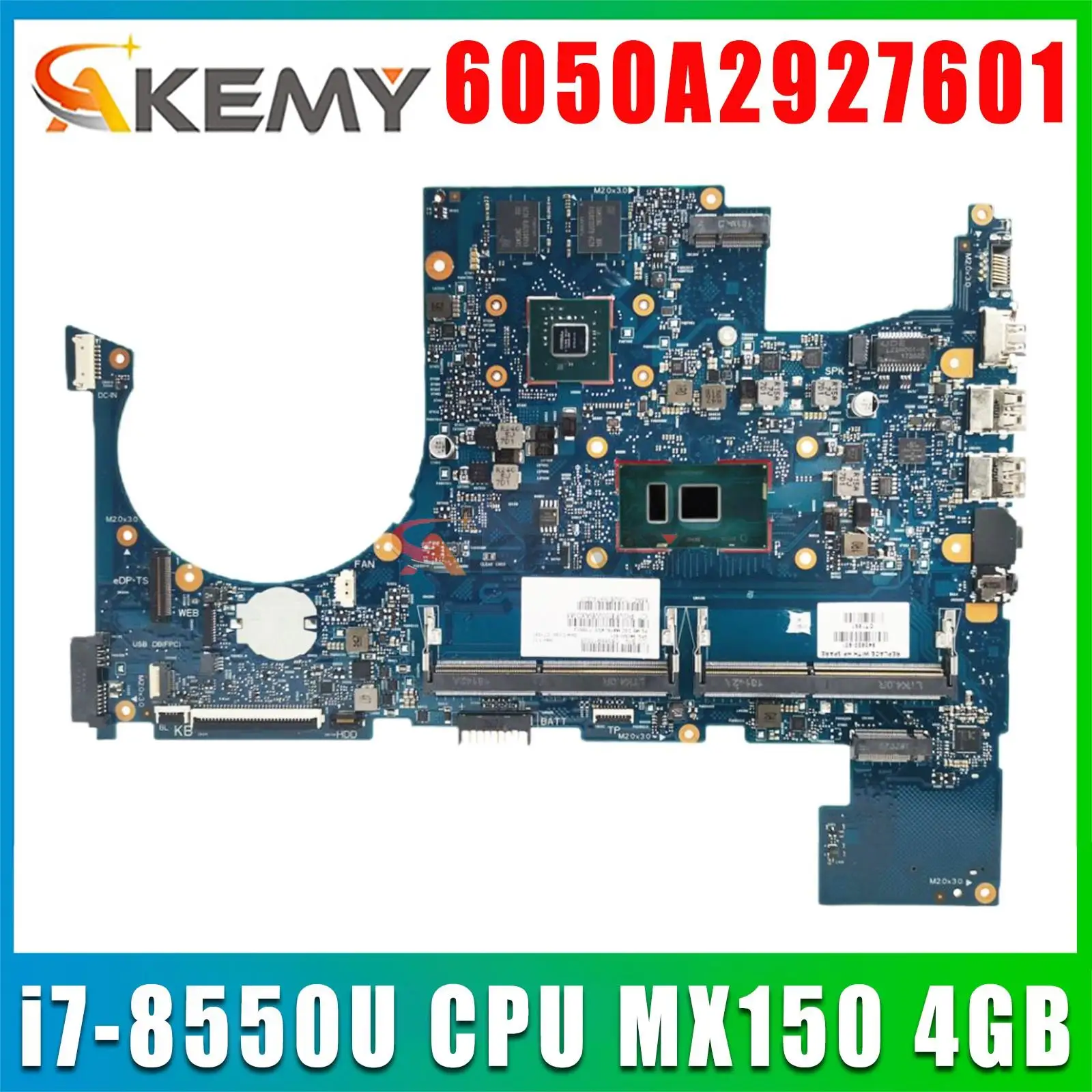 

100% Working For HP ENVY 17-AE Motherboard i7-8550u Cpu MX150 4GB 940820-601 6050A2927601-MB-A01 Tested Ok