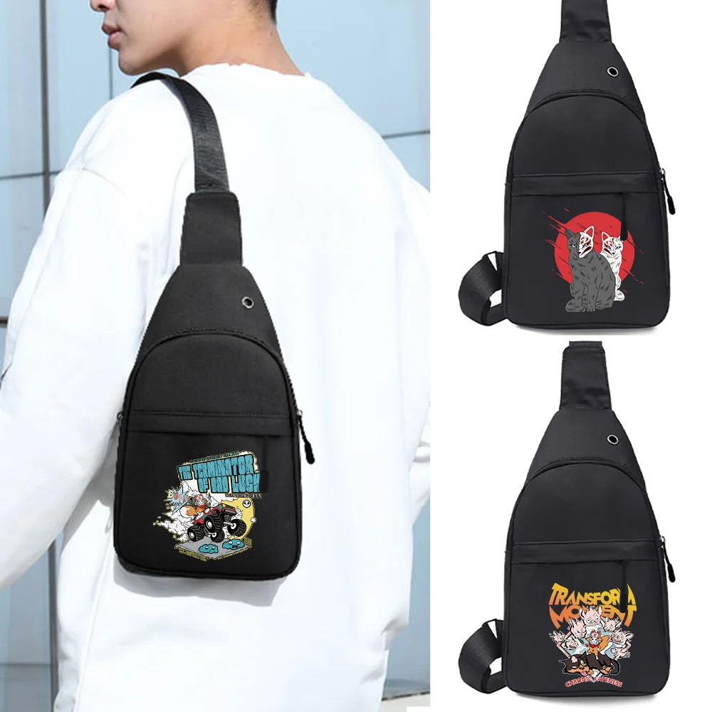 

Men's Chest Bags Casual Fanny Pack Small Short Trip Travel Waterproof Shoulder Bag Handbags Mask Print Outdoor Crossbody Gym Bag