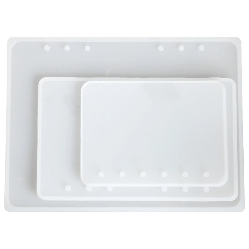 

DIY Resin Casting Molds For Notebook Cover A5 A6 A7-3Pcs Silicone Notebook Cover Clear Casting Epoxy Resin Molds With 2Pcs 3-Rin