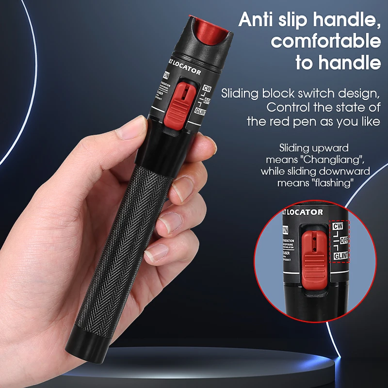 Tester Per Fibra Ottica Ipolex 10mW - Localizzatore Guasti Visivo, Connettore 2,5mm, Portata 10km