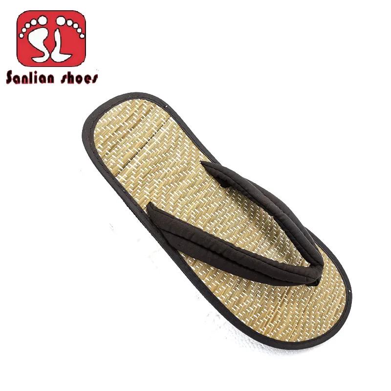 Straw Flip flops Japanese Rattan Sandals Women 2023 Bamboo Indoor Slippers  Female Tatami Shoes House Super Size SLN-23#5 - AliExpress
