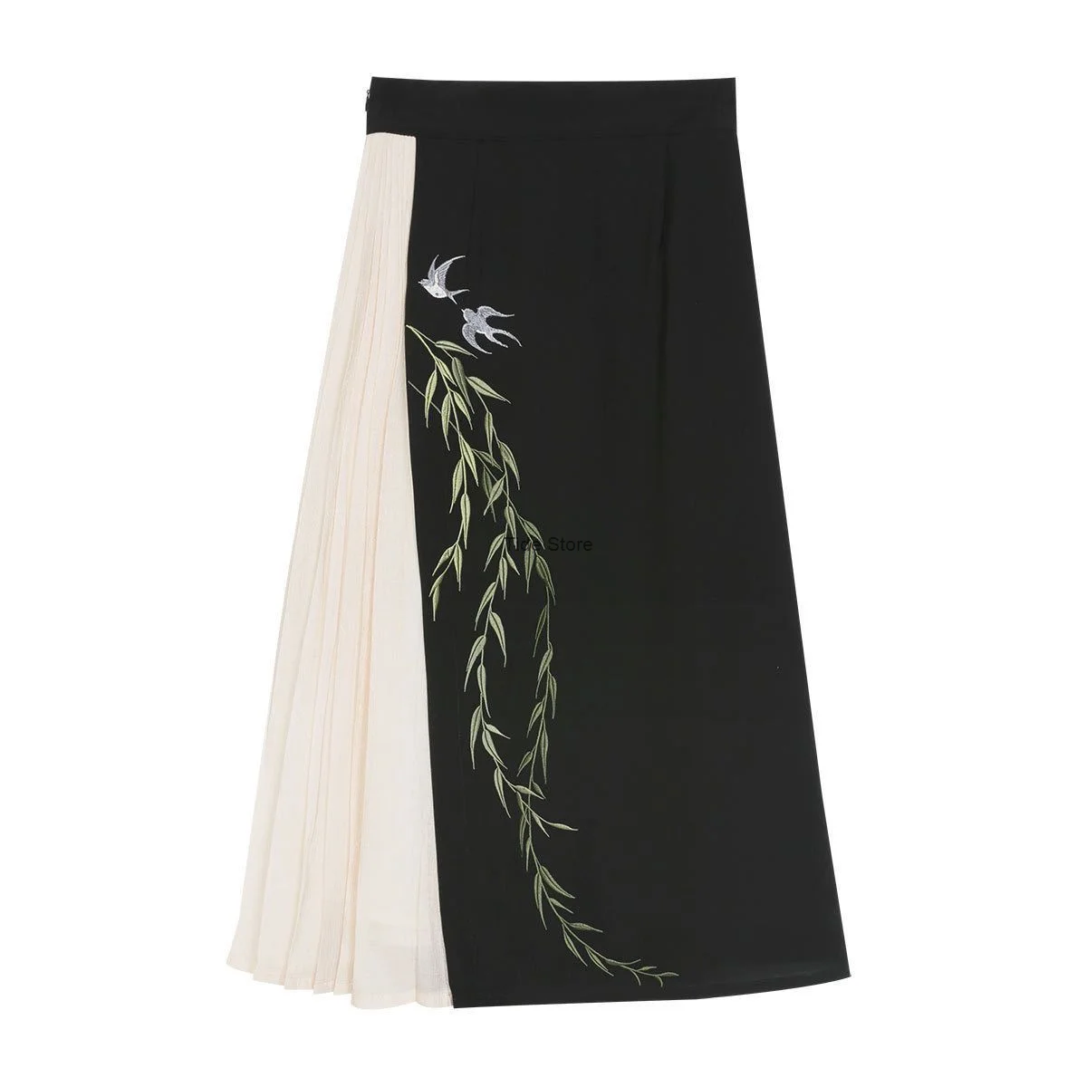 New Chinese Style Improved Han Element Super Immortal Ancient Style Daily Hanfu Set Summer Green Bamboo Embroidery [Liulu]