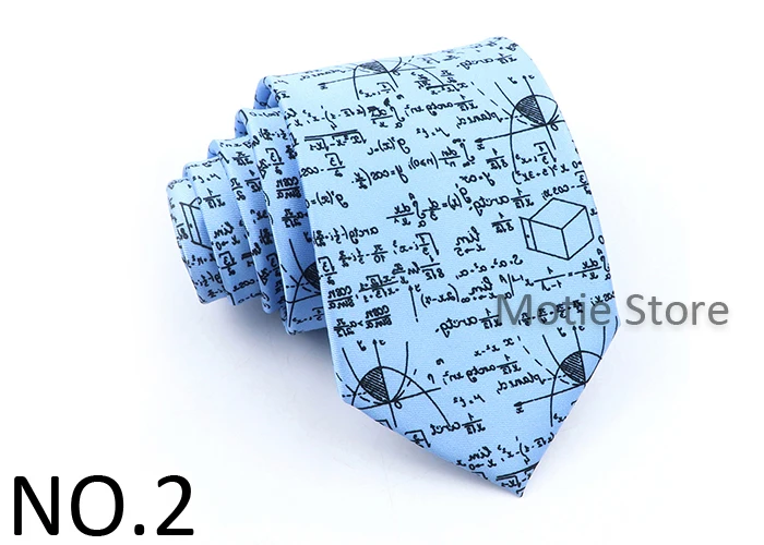 Herren mathematische Geometrie Krawatte blau Musik instrument Polyester Krawatte für Männer Business Party tragen Hemd Anzug Zubehör Geschenk – Detail 3