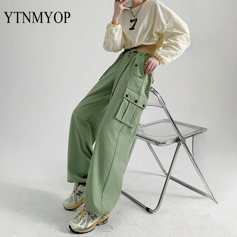 

Workwear Pants Women Trousers Spring Autumn High Waisted Spicy Girl Wide Leg Guard Pants Casual Straight Leg Sports Pants
