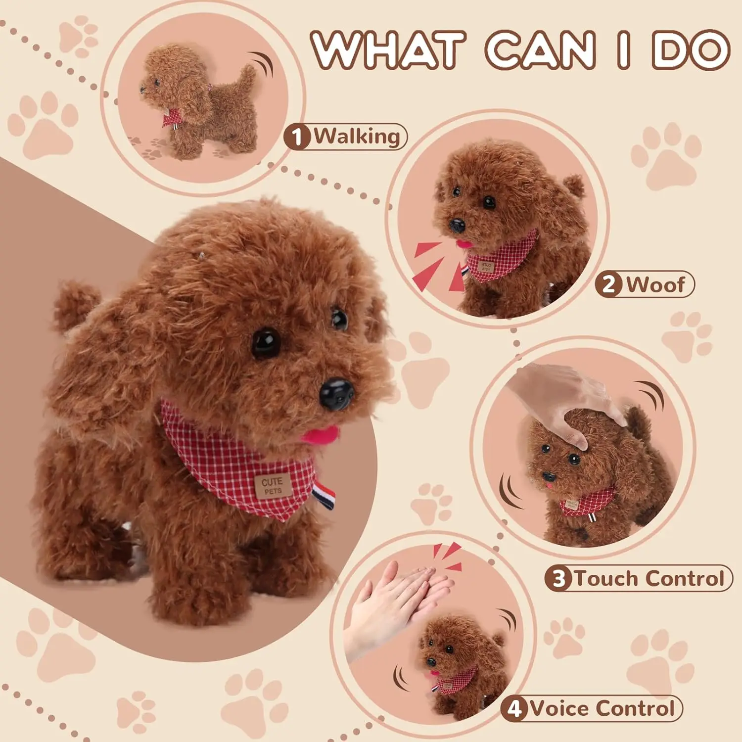 Interactive Electronic Puppy Toys for Kids, Walking Dog Toy with Leash, Remote Control, for Girls and Boys Aged 3+,birthday gift 2