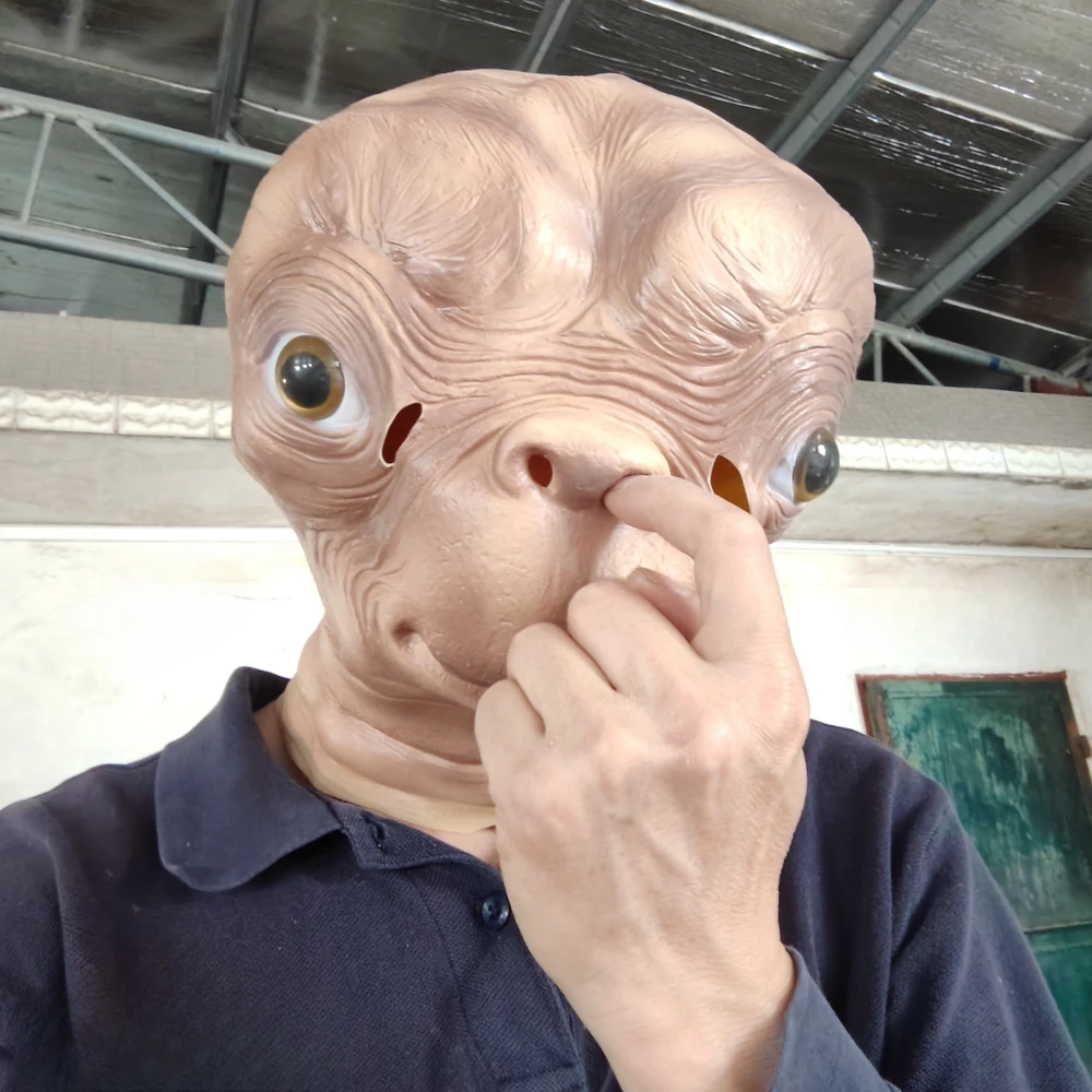 Realistic ET Alien Latex Mask - Halloween Cosplay Full Head Mask