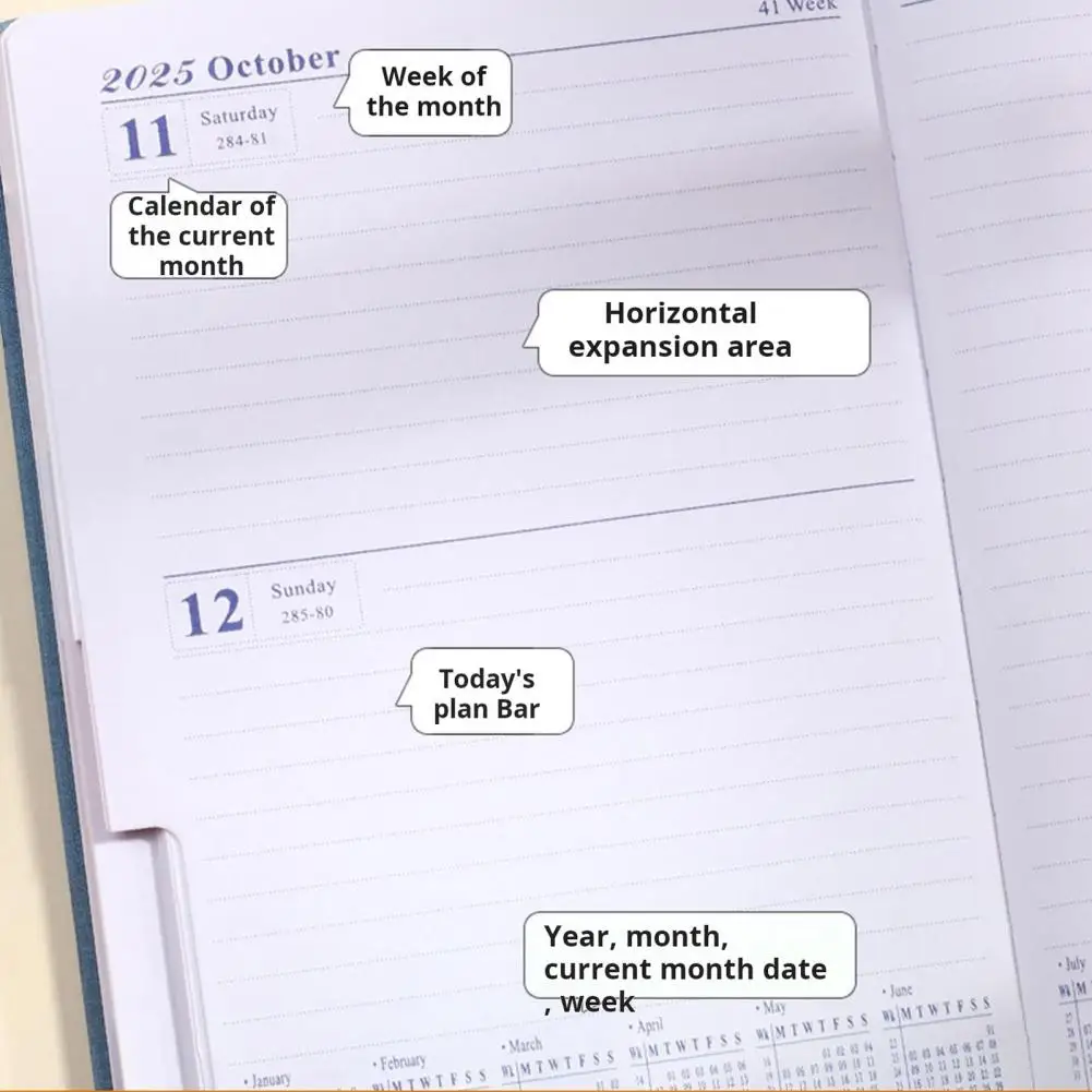 나선형 A5 월간플래너, 두꺼운 종이 노트, 잉크 블리딩 없음, 데일리 저널 캘..