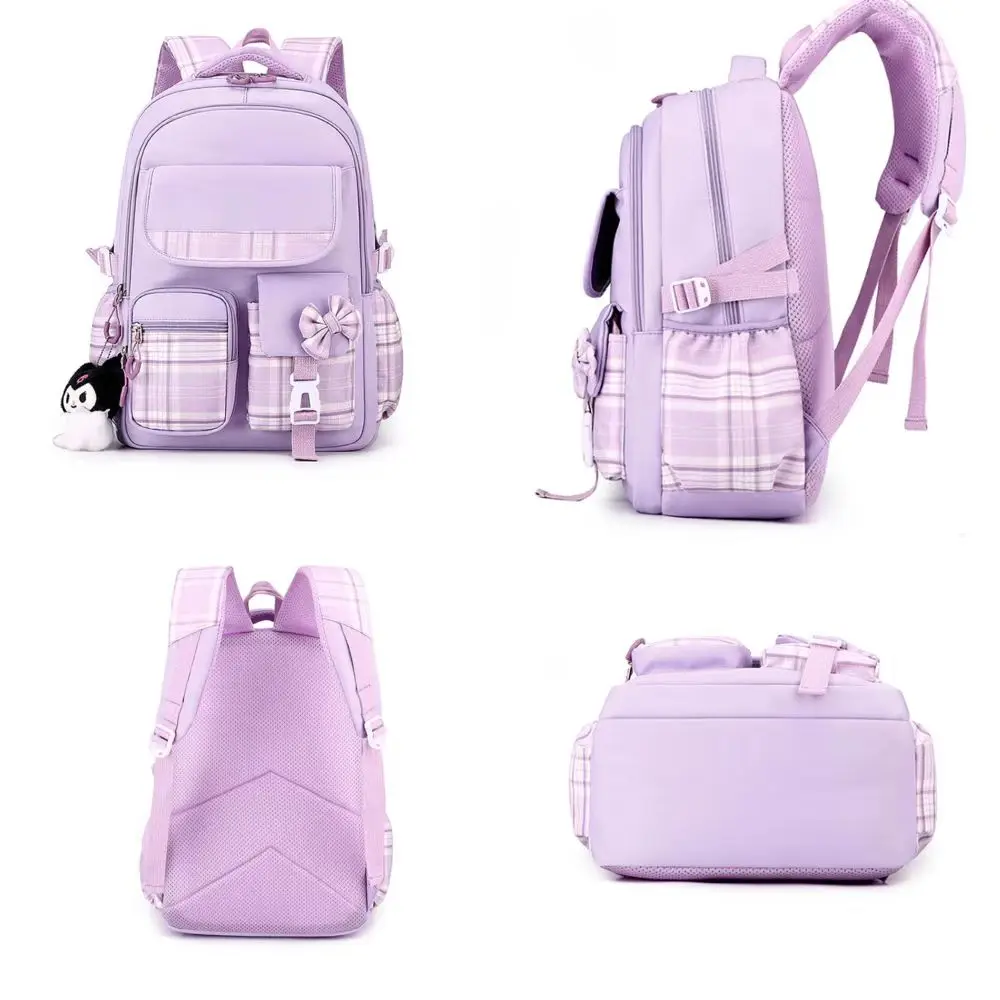 2024 new student backpack, cartoon cute children's backpack for grades 1-6, lightweight and load reducing backpack for boys and 6