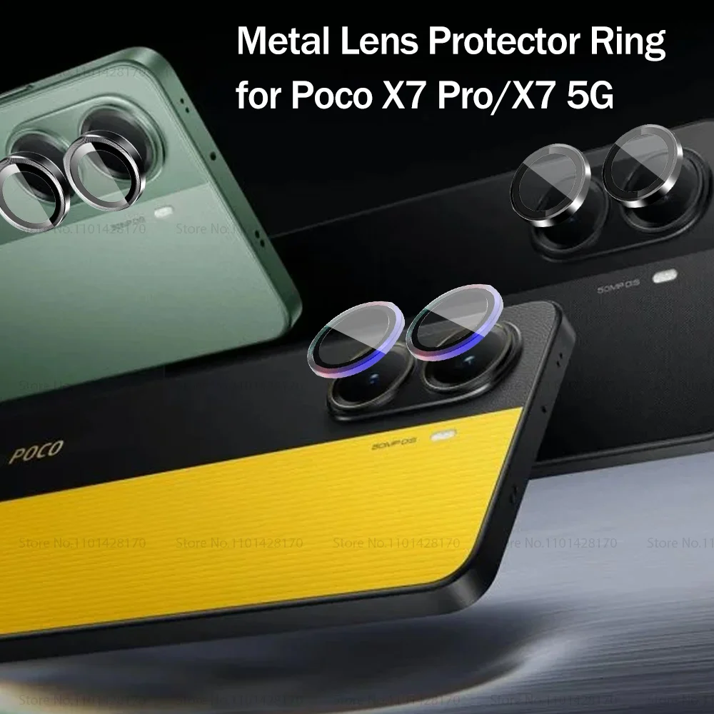 Premium Metal Glass Camera Protector Cover for Poco X7 Pro 5G - Sleek and Durable Lens Ring Cap
