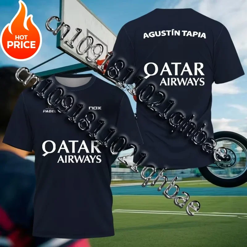 Cool Padel Breathable Short Sleeve Fitness Series Summer 3D Quick Dry Short Sleeve Street Men's Top New Padel Sports T-Shirt
