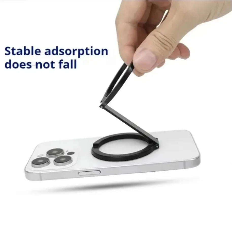 VIKEFON 360° Rotation Lazy Finger Ring Cell Stand Foldable Double-faced Magnetic Phone Holder For Magsafe iPhone 17-12 Pro Max