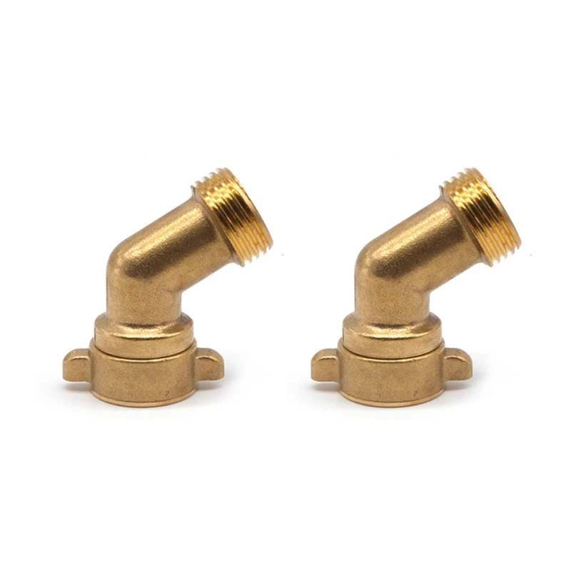 

360Degree Brass Hose Elbow Durable Adapter for Hassle Free Garden Watering 2pcs