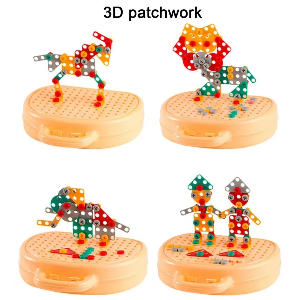 역할놀이 교육용 조립 공구함 장난감 전동 드라이버 나사 조립 수리 4-6세 몬테소리 어린이 수리 공구함 장난감