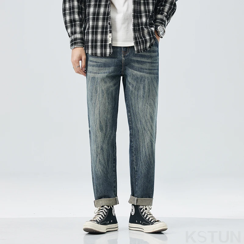 KSTUN Mens Vintage Baggy Pants Men Harem Jeans Loose Fit Casual Streetwear Spring and Autumn Men's
