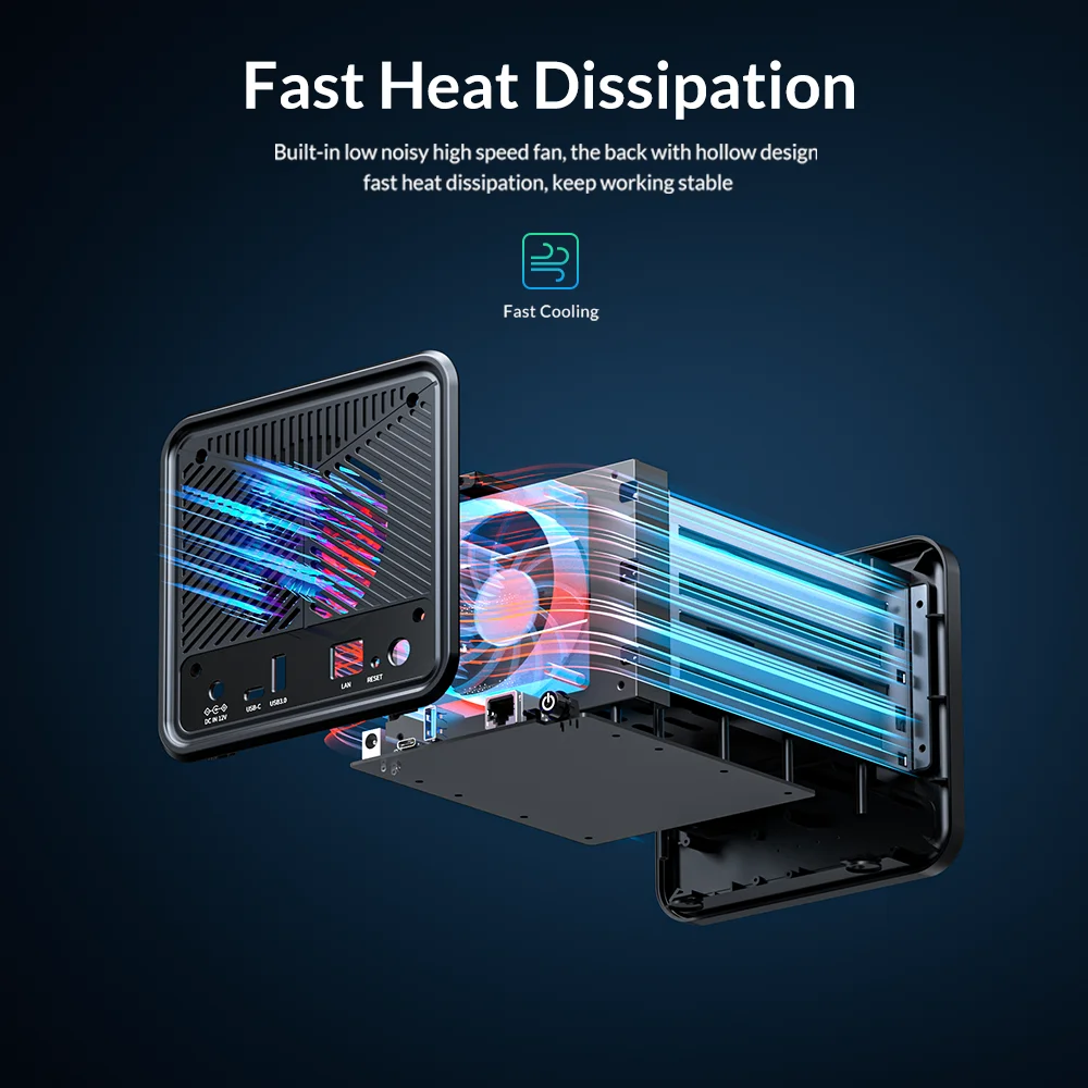 Yottamaster 2/5 Bay Raid NAS Storage Server 2.5&rdquo;3.5&ldquo; SATA HDD SSD External Case Quad Core CPU DDR4 RAM Home Network Storage nas enclosure
