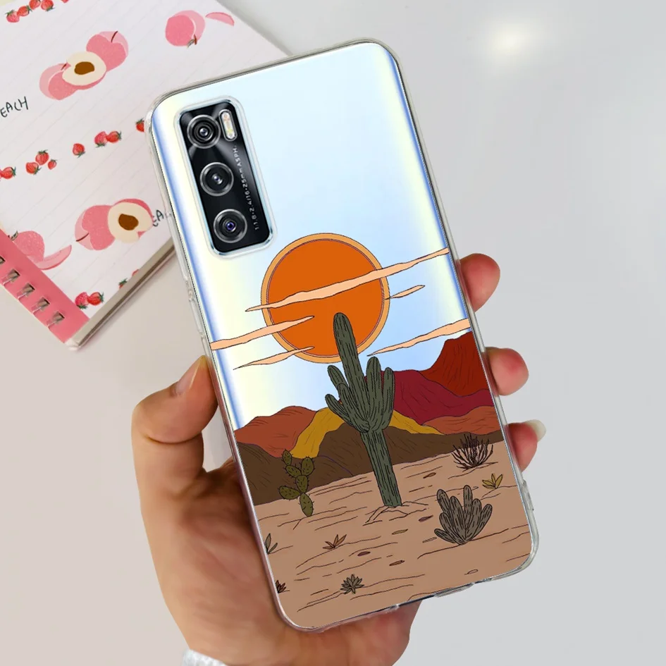 6.44 Clear Silicone Soft TPU Back Cover - Cute Astronaut Design