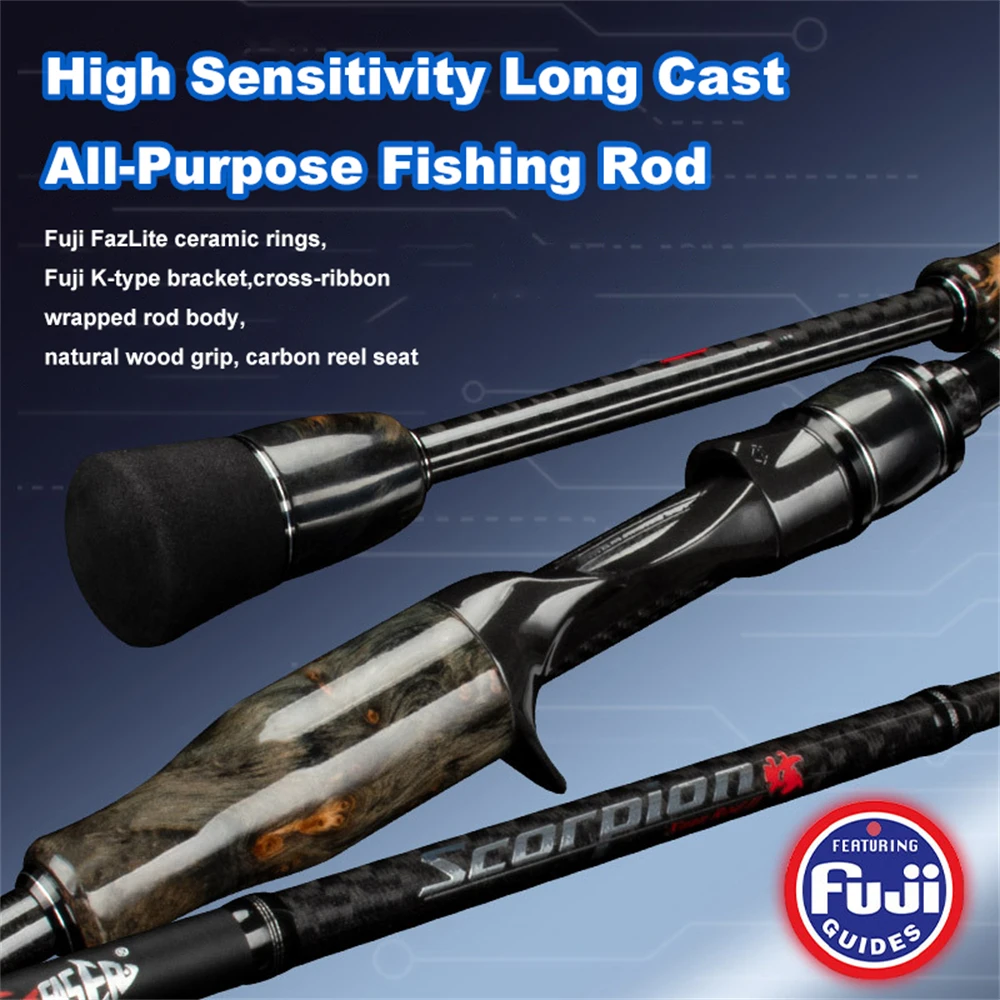 Lightweight Carbon Fiber Spinning and Casting Rod High Sensitivity Fishing Pole with Fuji Guides Solid Wood Handle Fishing Rod - AliExpress 18 Lightweight Carbon Fiber Spinning and Casting Rod High Sensitivity Fishing Pole with Fuji Guides Solid Wood Handle Fishing Rod - AliExpress 18
