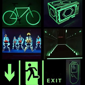 Self-adhesive Luminous Safety Tape, DIY Decorative Glowing Tape, Stage Stair Safety Warning Tape Green Fluorescent Warning Tape 2